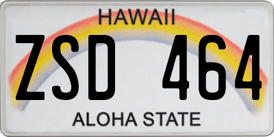 HI license plate ZSD464