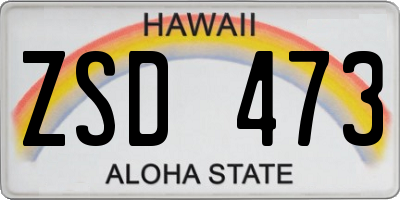 HI license plate ZSD473