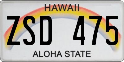 HI license plate ZSD475