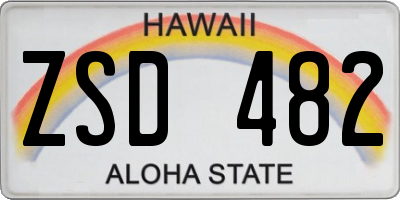HI license plate ZSD482