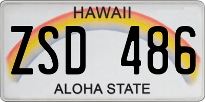 HI license plate ZSD486