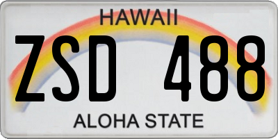 HI license plate ZSD488