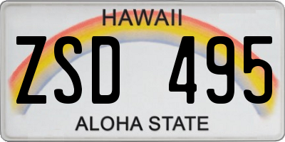 HI license plate ZSD495