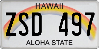 HI license plate ZSD497