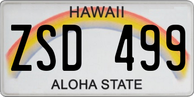 HI license plate ZSD499
