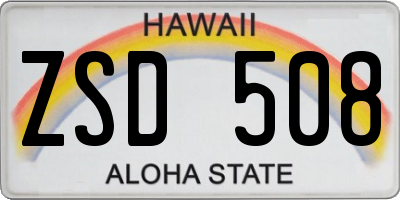 HI license plate ZSD508