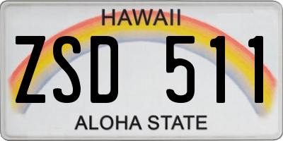 HI license plate ZSD511
