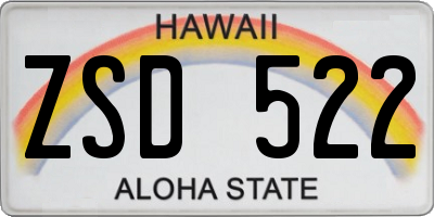 HI license plate ZSD522