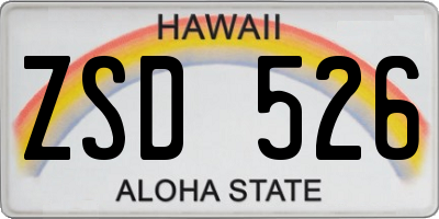 HI license plate ZSD526