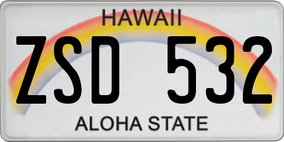 HI license plate ZSD532