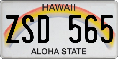 HI license plate ZSD565