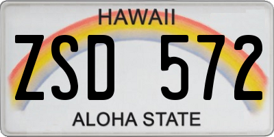 HI license plate ZSD572