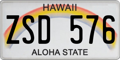 HI license plate ZSD576