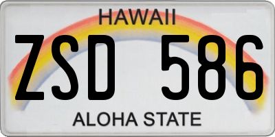 HI license plate ZSD586