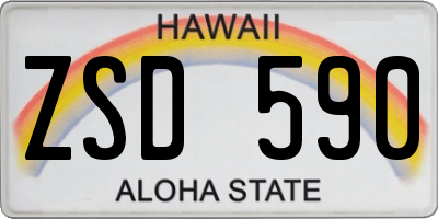 HI license plate ZSD590