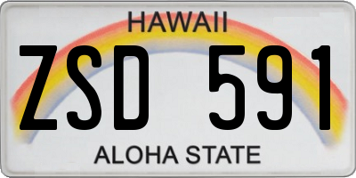 HI license plate ZSD591