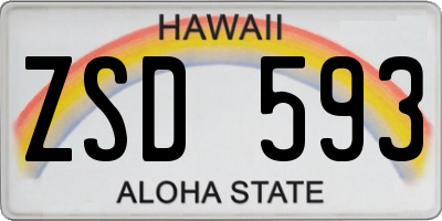 HI license plate ZSD593