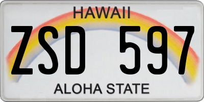 HI license plate ZSD597