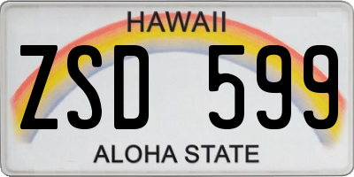 HI license plate ZSD599