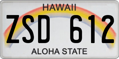 HI license plate ZSD612