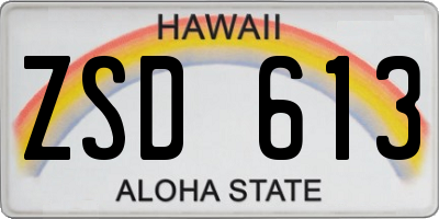 HI license plate ZSD613