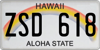 HI license plate ZSD618