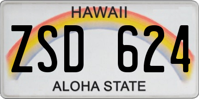 HI license plate ZSD624