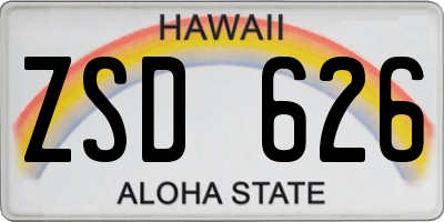 HI license plate ZSD626