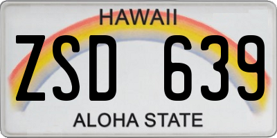 HI license plate ZSD639