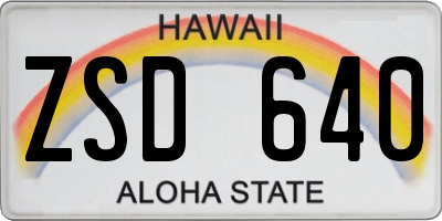 HI license plate ZSD640