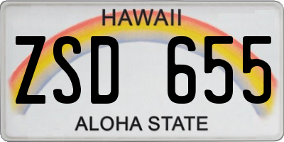 HI license plate ZSD655