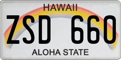 HI license plate ZSD660