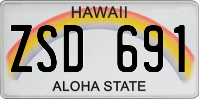 HI license plate ZSD691