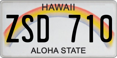 HI license plate ZSD710