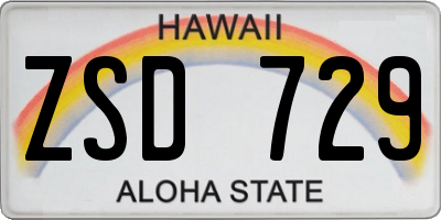 HI license plate ZSD729