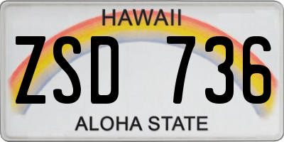 HI license plate ZSD736