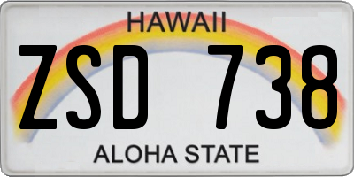 HI license plate ZSD738