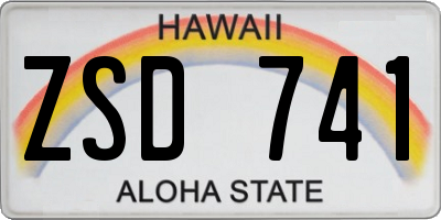 HI license plate ZSD741