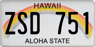HI license plate ZSD751
