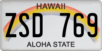 HI license plate ZSD769