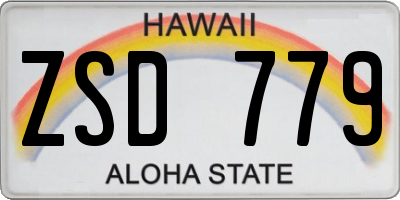 HI license plate ZSD779
