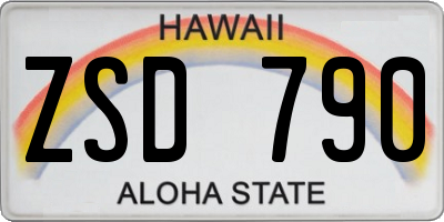 HI license plate ZSD790