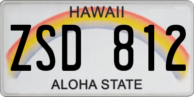 HI license plate ZSD812