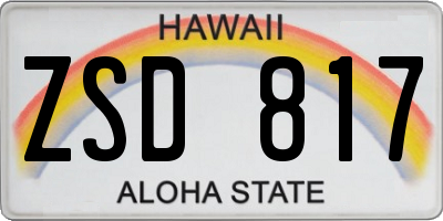 HI license plate ZSD817