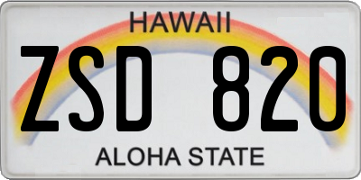 HI license plate ZSD820