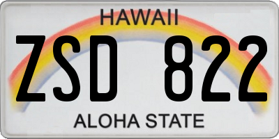 HI license plate ZSD822