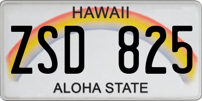 HI license plate ZSD825