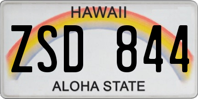 HI license plate ZSD844