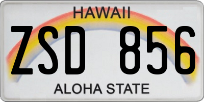 HI license plate ZSD856