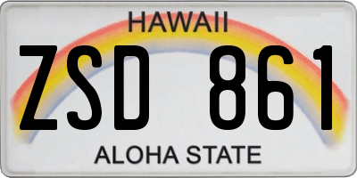 HI license plate ZSD861